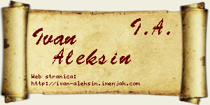 Ivan Aleksin vizit kartica
